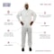 International Enviroguard Disposable Coverallss, Hooded Coverall, 2XL, SMS, Elastic Wrist, Elastic Ankle, Serged Seam, White 2225-2XL - alternate 2