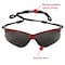 Kleenguard V30 Nemesis Safety Glasses, Anti-Fog & Anti-Scratch, Wraparound, Red Frame, Smoke (Gray) Lens 22611 - alternate 4