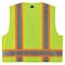 Ergodyne Lime Type R Class 2 Two-Tone Surveyors V, Polyester, Zipper closure Closure, 4 Outside Pockets 8248Z - alternate 3
