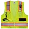 Ergodyne Lime Type R Class 2 Two-Tone Surveyors V, Polyester, Zipper closure Closure, 4 Outside Pockets 8248Z - alternate 2
