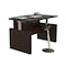 Safco Adjustable Desk Aberdeen Height-Adjustable 72" Bow Fron, 49.3 in H, 72 in W X Wood, Mocha ABDH7242LDC - alternate 1