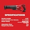 Milwaukee Tool M18 SAWZALL Reciprocating Saw, 18V, Tool-Only 2621-20 - alternate 8