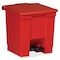 Rubbermaid Commercial Legacy Step On Container 8 gal Rectangular Step-On Can, Red, Foot Pedal, Plastic, 15 3/4 in FG614300RED - alternate 4