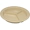 Carlisle Foodservice Melamine 3-Compt Deep Plate, 9", Tan, PK24 4351625 - alternate 3