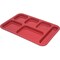 Carlisle Foodservice Right Hand 6 Comp Tray, Red, PK12 4398805 - alternate 2
