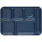Carlisle Foodservice Right Hand 6 Comp Tray, Blue, PK12 4398835 - alternate 3