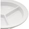 Carlisle Foodservice Melamine 3-Compt Deep Plate, 9", Wht, PK24 4351602 - alternate 2