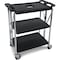 Carlisle Foodservice Fold N Go Cart 15 in x 21 in - Black, Polyethylene, 350 lb Load Capacity, 3 Shelves, 29-1/2 in L SBC152103 - alternate 6