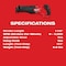 Milwaukee Tool Reciprocating Saw, Cordless, 18 V DC, 0 to 3000 SPM, 1 1/4 in Stroke 2821-20 - alternate 6