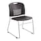 Safco Vy Sled Base Chair, Black Seat, Black Back, 22 1/2" W 19-1/2" L 32-1/2" H, No Arm, Plastic Seat 4292BL - alternate 1