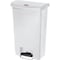 Rubbermaid Commercial Slim Jim Step-On 13 gal Rectangular Slim-Profile Plastic Can, White, Foot Pedal, Plastic, 12 in 1883557 - alternate 3