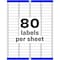 Avery Laser Label, 1 3/4 in Label W, 1/2 in Label H, 80 Labels per Sheet White AVE5267 - alternate 2