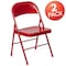Flash Furniture HERCULES Series Double Braced Red Metal Folding Chair, PK2 2-BD-F002-RED-GG - alternate 6