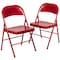 Flash Furniture HERCULES Series Double Braced Red Metal Folding Chair, PK2 2-BD-F002-RED-GG - alternate 3