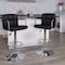 Flash Furniture Black Quilted Vinyl Adjustable Height Barstool, Arms, Chrome Base, PK2 2-CH-102029-BK-GG - alternate 1