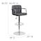 Flash Furniture Gray Quilted Vinyl Barstool, PK2 2-CH-102029-GY-GG - alternate 7
