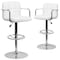 Flash Furniture White Quilted Vinyl Adjustable Height Barstool, Arms, Chrome Base, PK2 2-CH-102029-WH-GG - alternate 2