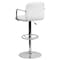 Flash Furniture White Quilted Vinyl Adjustable Height Barstool, Arms, Chrome Base, PK2 2-CH-102029-WH-GG - alternate 7