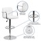 Flash Furniture White Quilted Vinyl Adjustable Height Barstool, Arms, Chrome Base, PK2 2-CH-102029-WH-GG - alternate 3