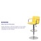 Flash Furniture Yellow Quilted Vinyl Adjustable Height Barstool, Arms, Chrome Base, PK2 2-CH-102029-YEL-GG - alternate 6