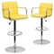Flash Furniture Yellow Quilted Vinyl Adjustable Height Barstool, Arms, Chrome Base, PK2 2-CH-102029-YEL-GG - alternate 2