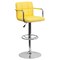 Flash Furniture Yellow Quilted Vinyl Adjustable Height Barstool, Arms, Chrome Base, PK2 2-CH-102029-YEL-GG - alternate 9