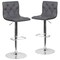 Flash Furniture Button Tufted Gray Vinyl Adjustable Height Barstool, Chrome Base, PK2 2-CH-112080-GY-GG - alternate 6