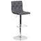 Flash Furniture Button Tufted Gray Vinyl Adjustable Height Barstool, Chrome Base, PK2 2-CH-112080-GY-GG - alternate 7