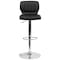 Flash Furniture Black Vinyl Adjust Ht Barstool, Vertical Stitch Back, Chrome Base, PK2 2-CH-132330-BK-GG - alternate 8