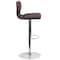 Flash Furniture Brown Vinyl Adjust Ht Barstool, Vertical Stitch Back, Chrome Base, PK2 2-CH-132330-BRN-GG - alternate 7
