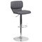 Flash Furniture Gray Vinyl Adjust Height Barstool, Vertical Stitch Back, Chrome Base, PK2 2-CH-132330-GY-GG - alternate 7