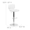 Flash Furniture White Vinyl Adjust Ht Barstool, Vertical Stitch Back, Chrome Base, PK2 2-CH-132330-WH-GG - alternate 7