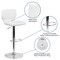 Flash Furniture White Vinyl Adjust Ht Barstool, Vertical Stitch Back, Chrome Base, PK2 2-CH-132330-WH-GG - alternate 5