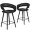 Flash Furniture Black Vinyl Counter Stool, 24"H, PK2 2-CH-152561-BK-VY-GG - alternate 2