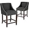 Flash Furniture Charcoal Fabric/Wood Stool, 24", PK2 2-CH-182020-24-BK-F-GG - alternate 8