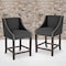 Flash Furniture Charcoal Fabric/Wood Stool, 24", PK2 2-CH-182020-24-BK-F-GG - alternate 1