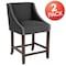Flash Furniture Charcoal Fabric/Wood Stool, 24", PK2 2-CH-182020-24-BK-F-GG - alternate 3