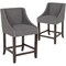 Flash Furniture Gray Fabric/Wood Stool, 24", PK2 2-CH-182020-24-DKGY-F-GG - alternate 2