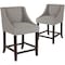 Flash Furniture Gray Fabric/Wood Stool, 24", PK2 2-CH-182020-24-LTGY-F-GG - alternate 3
