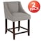 Flash Furniture Gray Fabric/Wood Stool, 24", PK2 2-CH-182020-24-LTGY-F-GG - alternate 8
