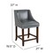 Flash Furniture Gray Leather/Wood Stool, 24", PK2 2-CH-182020-24-LTGY-GG - alternate 8