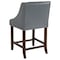 Flash Furniture Gray Leather/Wood Stool, 24", PK2 2-CH-182020-24-LTGY-GG - alternate 10