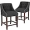 Flash Furniture Charcoal Fabric/Wood Stool, 24", PK2 2-CH-182020-T-24-BK-F-GG - alternate 7