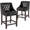 Flash Furniture Black Leather/Wood Stool, 24", PK2 2-CH-182020-T-24-BK-GG - alternate 3