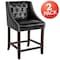 Flash Furniture Black Leather/Wood Stool, 24", PK2 2-CH-182020-T-24-BK-GG - alternate 5