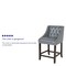 Flash Furniture Gray Leather/Wood Stool, 24", PK2 2-CH-182020-T-24-LTGY-GG - alternate 2