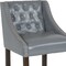 Flash Furniture Gray Leather/Wood Stool, 24", PK2 2-CH-182020-T-24-LTGY-GG - alternate 9