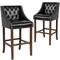 Flash Furniture Black Leather/Wood Stool, 30", PK2 2-CH-182020-T-30-BK-GG - alternate 2