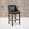 Flash Furniture Black Leather/Wood Stool, 30", PK2 2-CH-182020-T-30-BK-GG - alternate 1