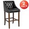 Flash Furniture Black Leather/Wood Stool, 30", PK2 2-CH-182020-T-30-BK-GG - alternate 6